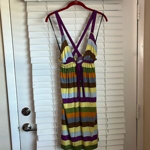 Multicolored Lush Strapped Dress, Size Medium